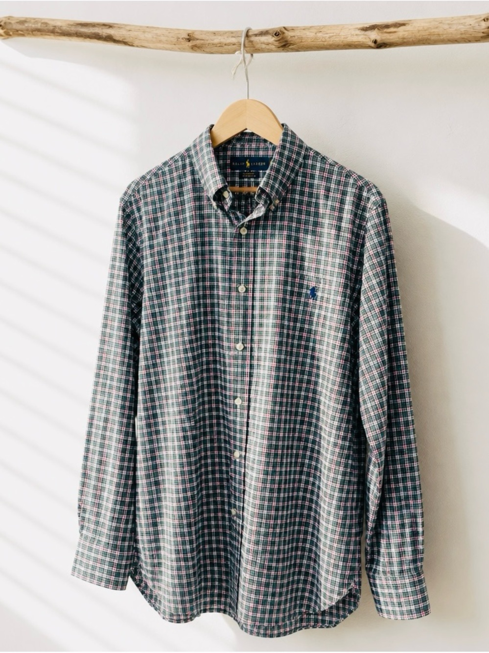 Ralph Lauren Classic Fit Green Plaid Button-Down Shirt